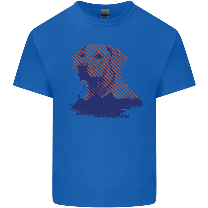 Golden Retriever Mountains Kids T-Shirt Childrens Royal Blue