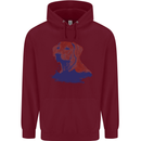 Golden Retriever Mountains Mens 80% Cotton Hoodie Maroon
