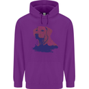 Golden Retriever Mountains Mens 80% Cotton Hoodie Purple