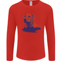 Golden Retriever Mountains Mens Long Sleeve T-Shirt Red