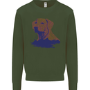 Golden Retriever Mountains Mens Sweatshirt Jumper Forest Green