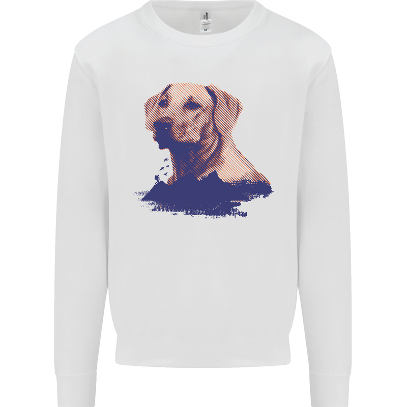 Golden Retriever Mountains Mens Sweatshirt Jumper White
