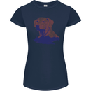 Golden Retriever Mountains Womens Petite Cut T-Shirt Navy Blue
