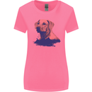 Golden Retriever Mountains Womens Wider Cut T-Shirt Azalea