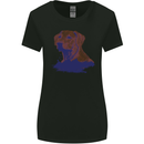 Golden Retriever Mountains Womens Wider Cut T-Shirt Black