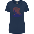 Golden Retriever Mountains Womens Wider Cut T-Shirt Navy Blue