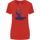 Golden Retriever Mountains Womens Wider Cut T-Shirt Red