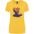 Golden Retriever Mountains Womens Wider Cut T-Shirt Yellow