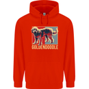 Goldendoodle Dog Art Childrens Kids Hoodie Bright Red