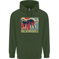 Goldendoodle Dog Art Childrens Kids Hoodie Forest Green