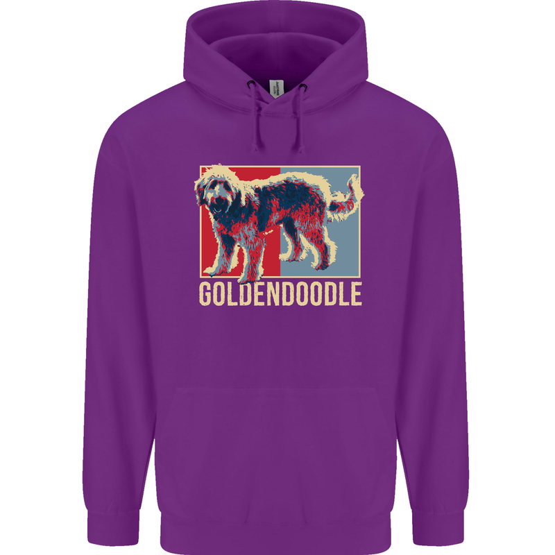 Goldendoodle Dog Art Childrens Kids Hoodie Purple
