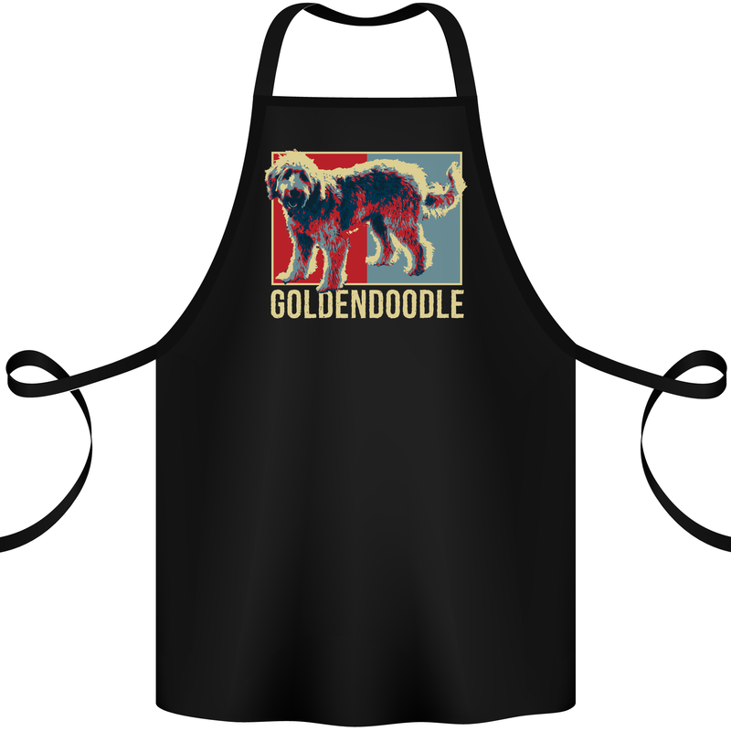 Goldendoodle Dog Art Cotton Apron 100% Organic Black