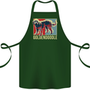Goldendoodle Dog Art Cotton Apron 100% Organic Forest Green