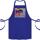 Goldendoodle Dog Art Cotton Apron 100% Organic Royal Blue