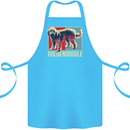 Goldendoodle Dog Art Cotton Apron 100% Organic Turquoise