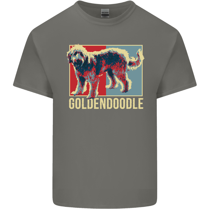Goldendoodle Dog Art Kids T-Shirt Childrens Charcoal