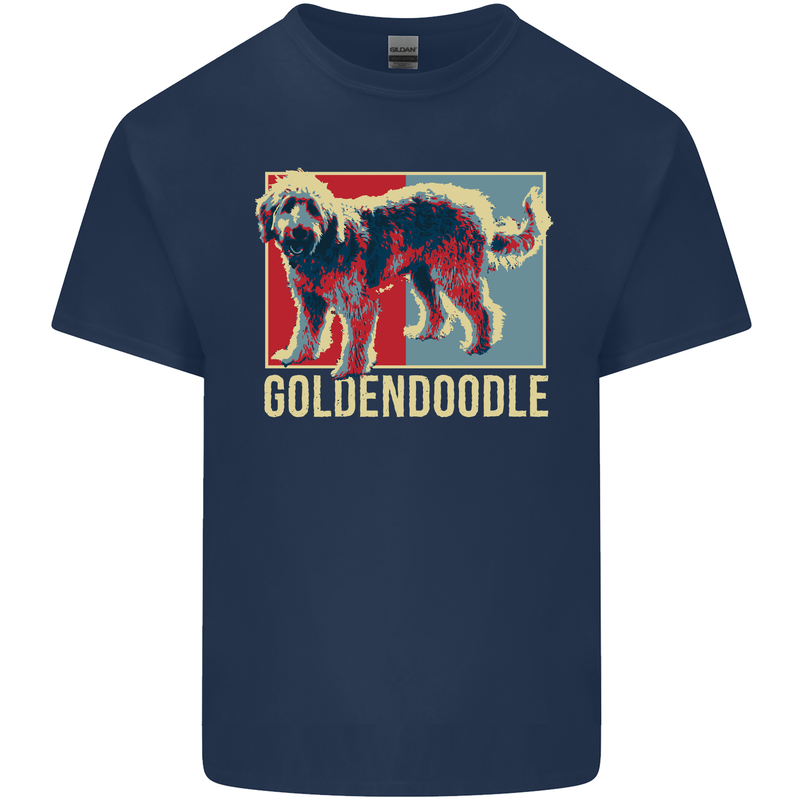 Goldendoodle Dog Art Kids T-Shirt Childrens Navy Blue