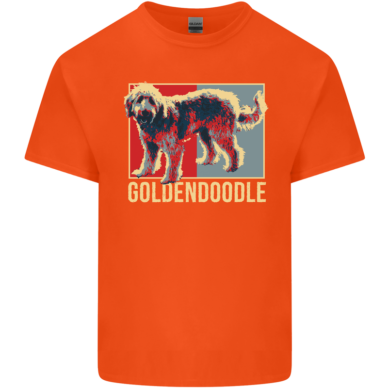 Goldendoodle Dog Art Kids T-Shirt Childrens Orange