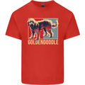 Goldendoodle Dog Art Kids T-Shirt Childrens Red