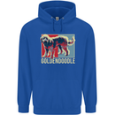 Goldendoodle Dog Art Mens 80% Cotton Hoodie Royal Blue