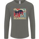 Goldendoodle Dog Art Mens Long Sleeve T-Shirt Charcoal