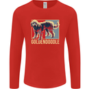 Goldendoodle Dog Art Mens Long Sleeve T-Shirt Red
