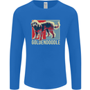 Goldendoodle Dog Art Mens Long Sleeve T-Shirt Royal Blue