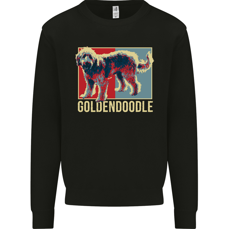 Goldendoodle Dog Art Mens Sweatshirt Jumper Black