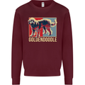 Goldendoodle Dog Art Mens Sweatshirt Jumper Maroon