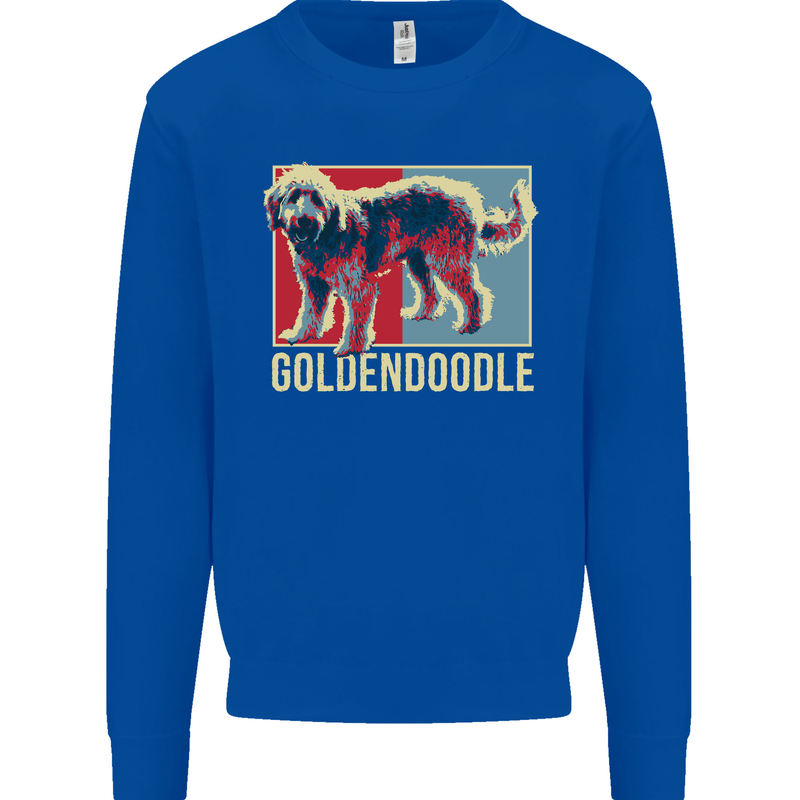 Goldendoodle Dog Art Mens Sweatshirt Jumper Royal Blue