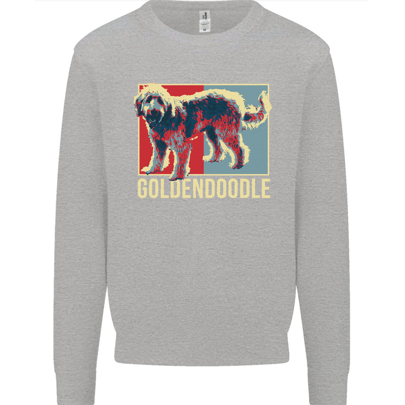 Goldendoodle Dog Art Mens Sweatshirt Jumper Sports Grey