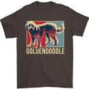 Goldendoodle Dog Art Mens T-Shirt Cotton Gildan Dark Chocolate