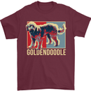 Goldendoodle Dog Art Mens T-Shirt Cotton Gildan Maroon