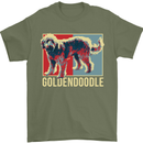 Goldendoodle Dog Art Mens T-Shirt Cotton Gildan Military Green
