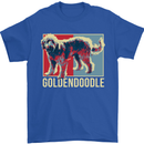 Goldendoodle Dog Art Mens T-Shirt Cotton Gildan Royal Blue