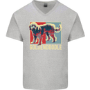 Goldendoodle Dog Art Mens V-Neck Cotton T-Shirt Sports Grey