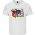 Goldendoodle Dog Art Mens V-Neck Cotton T-Shirt White
