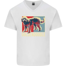 Goldendoodle Dog Art Mens V-Neck Cotton T-Shirt White