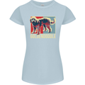 Goldendoodle Dog Art Womens Petite Cut T-Shirt Light Blue