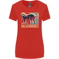 Goldendoodle Dog Art Womens Wider Cut T-Shirt Red