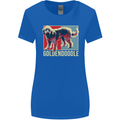 Goldendoodle Dog Art Womens Wider Cut T-Shirt Royal Blue