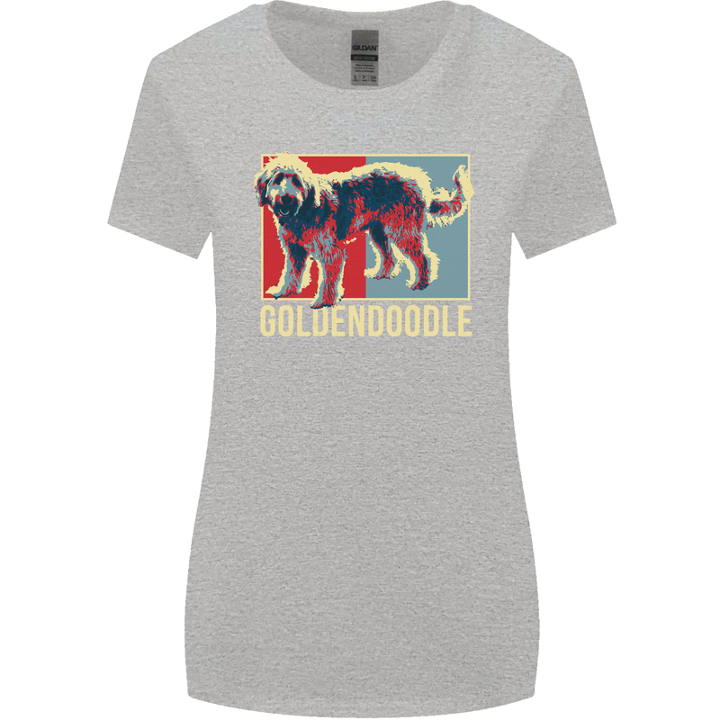 Goldendoodle Dog Art Womens Wider Cut T-Shirt Sports Grey