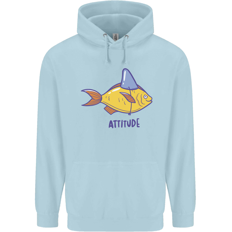 Goldfish Atitude Great White Shark Wannabe Childrens Kids Hoodie Light Blue