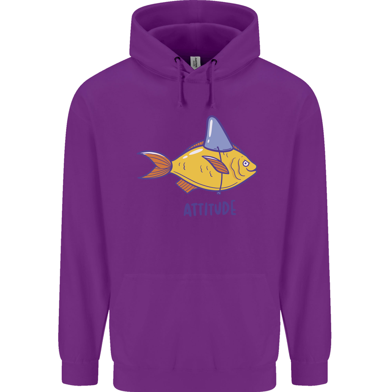 Goldfish Atitude Great White Shark Wannabe Childrens Kids Hoodie Purple
