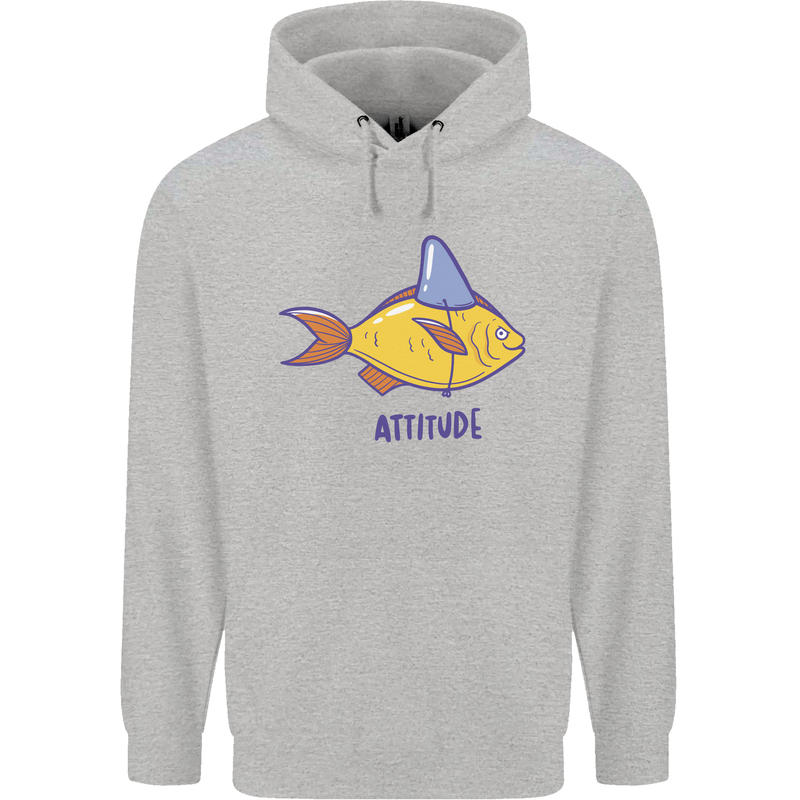 Goldfish Atitude Great White Shark Wannabe Childrens Kids Hoodie Sports Grey