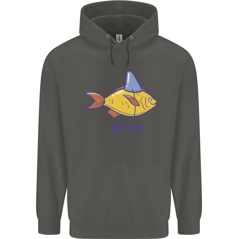 Goldfish Atitude Great White Shark Wannabe Childrens Kids Hoodie Storm Grey
