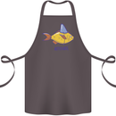Goldfish Atitude Great White Shark Wannabe Cotton Apron 100% Organic Dark Grey