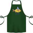 Goldfish Atitude Great White Shark Wannabe Cotton Apron 100% Organic Forest Green