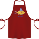 Goldfish Atitude Great White Shark Wannabe Cotton Apron 100% Organic Maroon