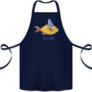 Goldfish Atitude Great White Shark Wannabe Cotton Apron 100% Organic Navy Blue